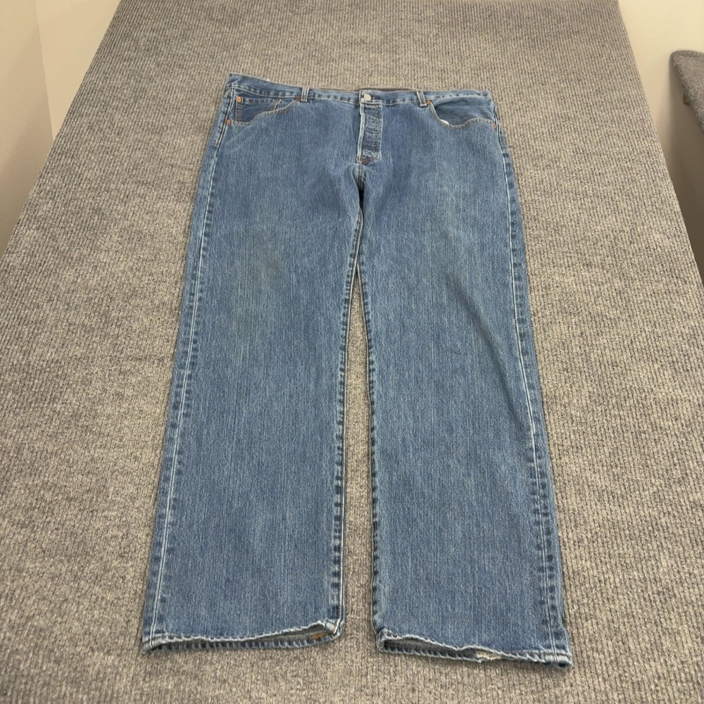 Levis 501XX Jeans Mens 44x34 Blue Cotton Straight Leg Button Fly Classic Casual
